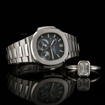 Timeless Duo Emerald Elegance Watch & Moissanite Diamond Ring Set