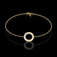 Minimalist Open Circle Round Moissanite Diamond Station Bracelet
