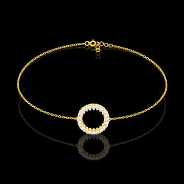 Minimalist Open Circle Round Moissanite Diamond Station Bracelet