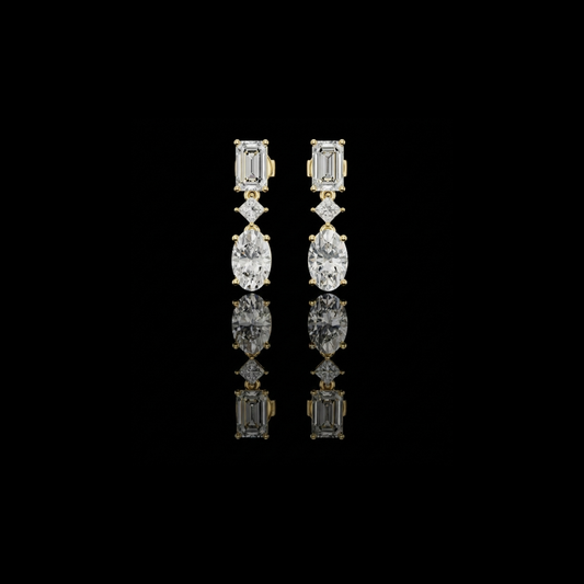 1.82 CT Exquisite Luxury Oval Lab Grown Diamond Drop Earrings Elegant Statement Jewelry