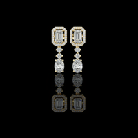 Exquisite Art Deco Inspired Moissanite Diamond Drop Earrings with Cascading Brilliance
