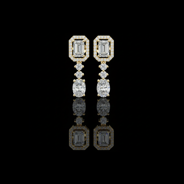 Exquisite Art Deco Inspired Moissanite Diamond Drop Earrings with Cascading Brilliance