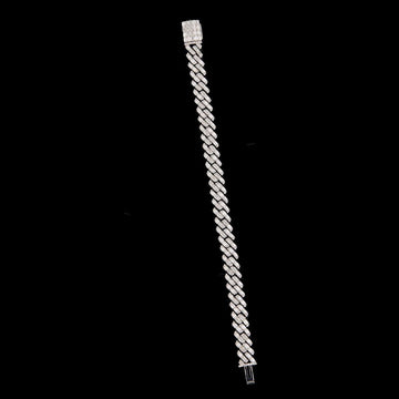 Baguette Cut Lab Grown Diamond Cuban Link Bracelet
