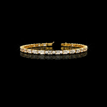 9 TCW Moissanite Emerald Cut Diamond Tennis Bracelet with Precision Cut Brilliance For Quiet Days By Ivevar