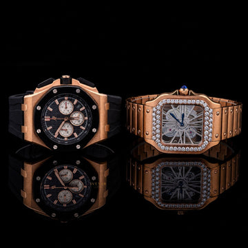 Ivevar Rose Gold Prestige Duo Chronograph Masterpiece And Moissanite Diamond Skeleton Luxury Watch Collection