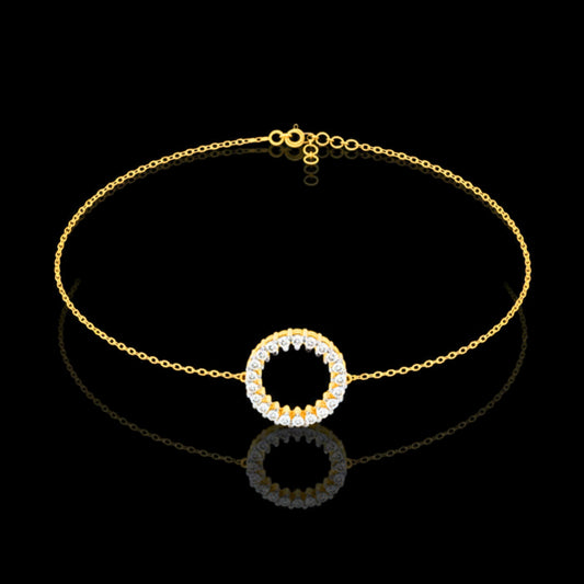Minimalist Open Circle Round Moissanite Diamond Bracelet