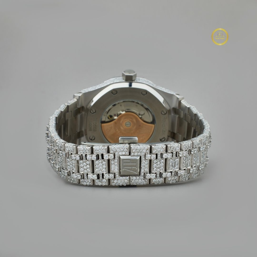 Full Iced Out Calendar Watch with Arabic Numeral Diamond Dial & Diamond Bracelet - View 4
