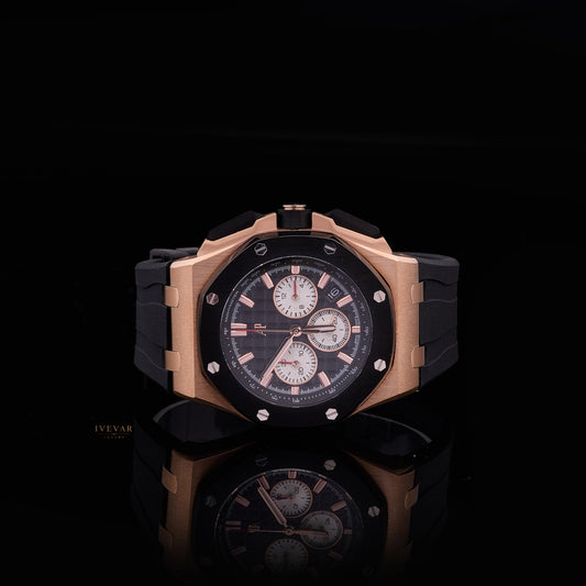 Ivevar Rose Gold Prestige Duo Chronograph Masterpiece And Moissanite Diamond Skeleton Luxury Watch Collection