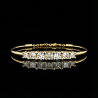 Princess & Round Cut Moissanite Diamond Adjustable Bracelet