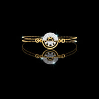 Double Cable Chain Round Moissanite Open Circle Station Bracelet