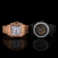 Ivevar Collection Rose Gold Elegance And Moissanite Diamond Skeleton Luxury Watch Set