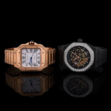 Ivevar Collection Rose Gold Elegance And Moissanite Diamond Skeleton Luxury Watch Set