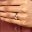 Round Cut Moissanite Diamond Bridal Ring Set with Nature-Inspired Leaf Vine Band