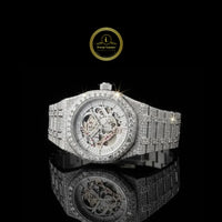 Luxury Skeleton Watch Iced Out Design With Roman Dial by Ivevar