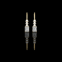 7.42 CT Aurora Step Emerald Cut Moissanite Diamond Drop Earrings in Sleek Luxury