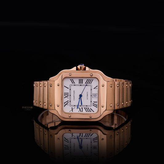 Ivevar Collection Rose Gold Elegance And Moissanite Diamond Skeleton Luxury Watch Set