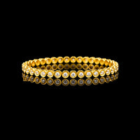 Round Brilliant Moissanite Diamond Single Row Bezel Bracelet