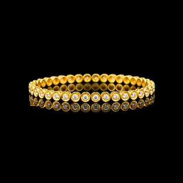 Round Brilliant Moissanite Diamond Single Row Bezel Bracelet