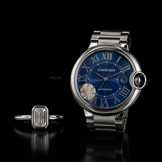 Sport Prestige Duo Executive Performance Watch Paired with Emerald Cut Diamond Solitaire Ring