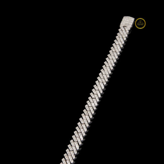 Baguette Cut Lab Grown Diamond Cuban Link Bracelet