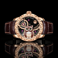 Fun Series Rose Gold Owl Automatic Watch