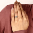 Round Cut Moissanite Diamond Bridal Ring Set with Nature-Inspired Leaf Vine Band