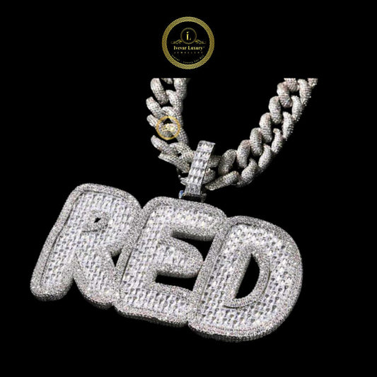 Bling Bling Custom Pendant  Lab-Grown Diamond Silver Letter Charm by Ivevar