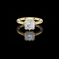 Radiant Cut Hidden Halo Lab Grown Diamond Solitaire Engagement Ring
