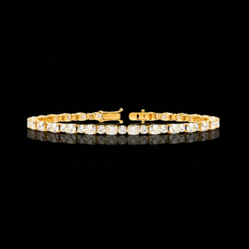 Tennis Bracelet Adorned with Brilliant Lab Grown Oval & Round Cut Diamonds for Look