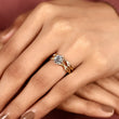 Round Cut Moissanite Diamond Bridal Ring Set with Nature-Inspired Leaf Vine Band