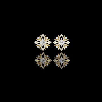 1.69 TCW Classic Moissanite Princess Cut Diamond Royal Stud Earrings For Party