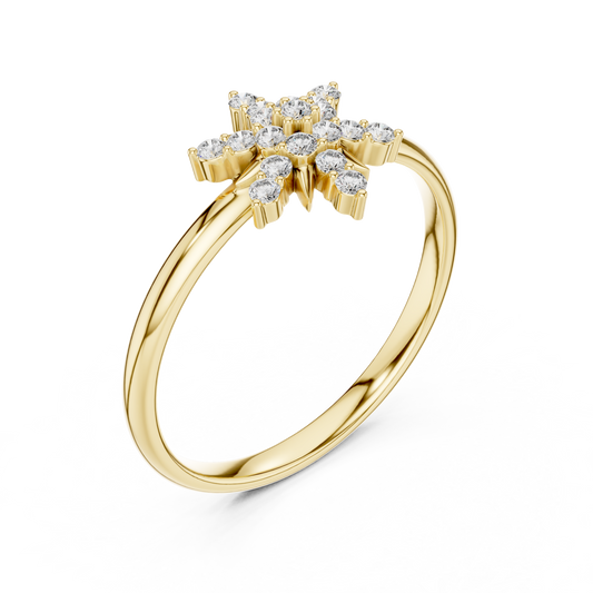 Round Moissanite Diamond Cluster Delicate Ring