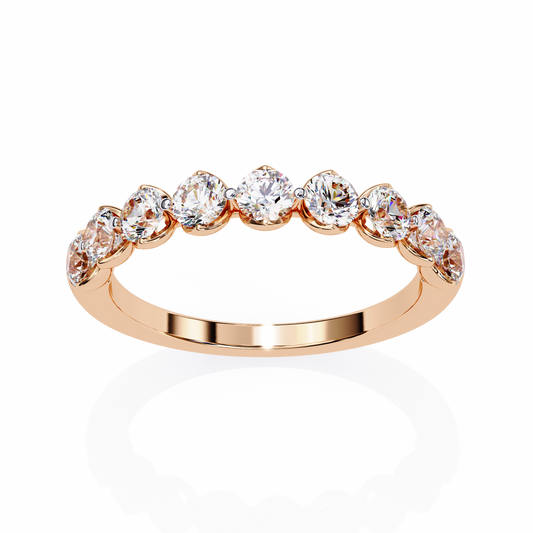 Round Brilliant Cut Lab Grown Diamond Anniversary Band Ring