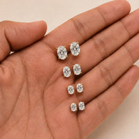 Moissanite Oval Cut Diamond Solitaire Setting Stud Earring