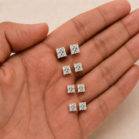 Princess Cut Moissanite Diamond Stud Earrings For Her