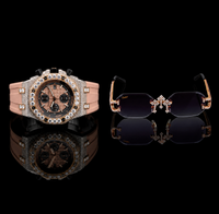 Imperial Diamond Heritage Collection Luxury Moissanite Diamond Timepiece And Signature Designer Eyewear Set