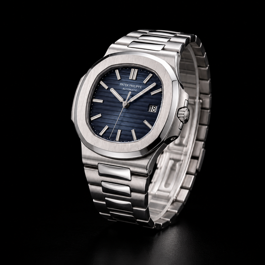 Men's Sapphire Blue Dial Automatic Stainless Steel Octagonal Watch