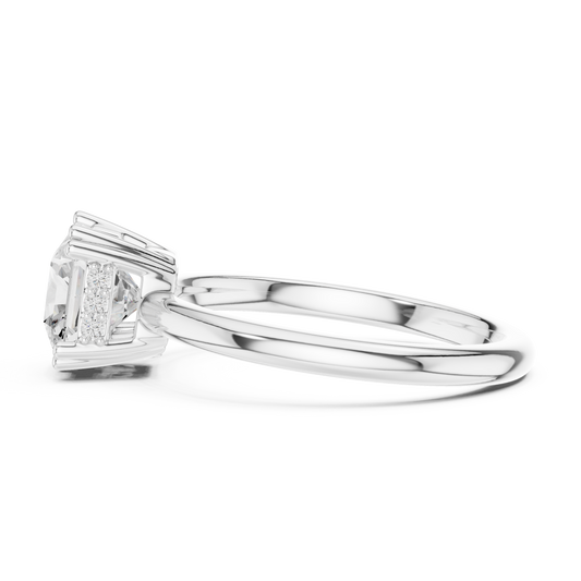Square Radiant Cut Moissanite Diamond Solitaire Engagement Ring