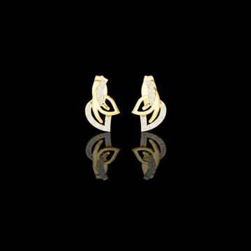 0.12 TCW AmorFlux Interwoven Curve Round Moissanite Diamond Earrings with Sparkle
