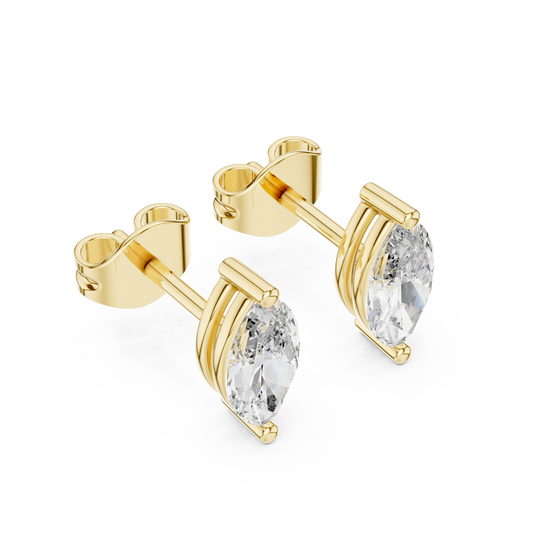 Prestige Edition Marquise Cut Moissanite Diamond Stud Earrings
