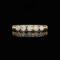 Round Cut Moissanite Diamond Anniversary Band Ring