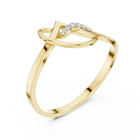 Infinity Style Round Cut Moissanite Diamond Engagement Ring
