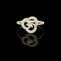 0.23 TCW Dainty Round Cut Moissanite Diamond Ring Timeless Double Loop Sparkle by Ivevar Luxury