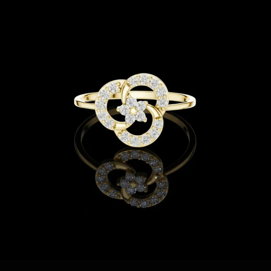 0.23 TCW Dainty Round Cut Moissanite Diamond Ring Timeless Double Loop Sparkle by Ivevar Luxury