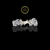 Modern Baguette Cut Moissanite Diamond Eternity Wedding Band