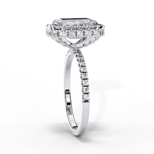 2.18 CT Fashionable Moissanite Emerald Cut Diamond Rings for Women Gift