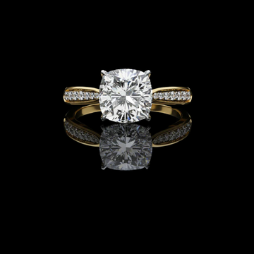 1.80 CT Luxurious Cushion Cut Moissanite Diamond Ring Setting with Dazzling Pave-Set Accents