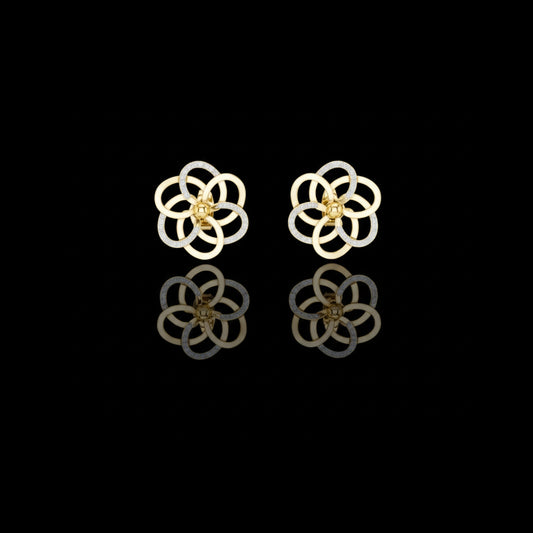 0.26 TCW Elegant Intertwined Floral Moissanite Diamond Stud Earrings with Pavé Accents