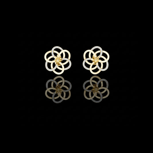 Intertwined Bloom Floral Lab Grown Diamond Stud Earrings with Pavé Accents