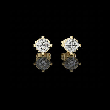 Classic Cushion Cut Moissanite Diamond Stud Earrings with Four Prong Basket Setting